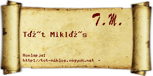 Tót Miklós névjegykártya