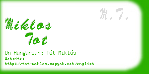miklos tot business card